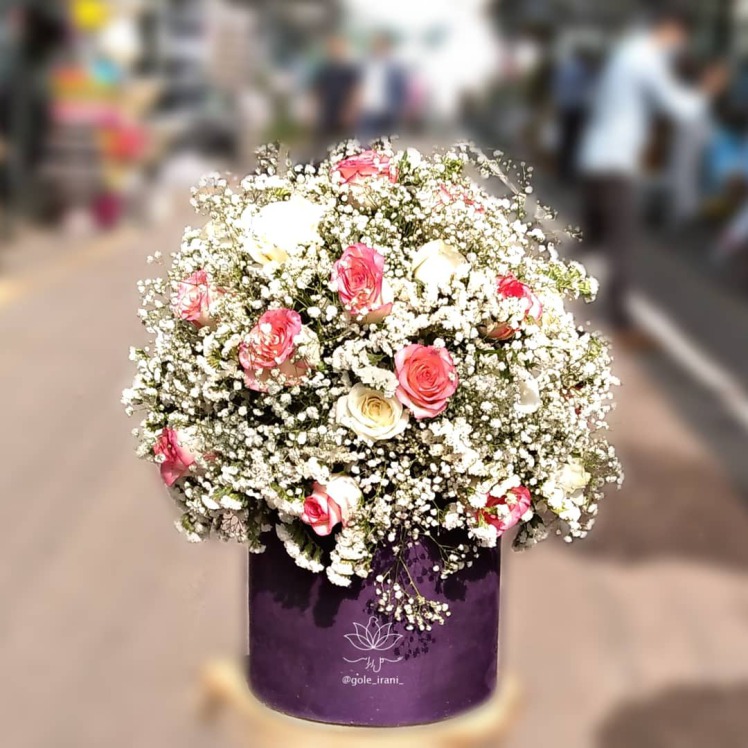 خرید و قیمت باکس گل گلشن سفارش باکس گل ارزان باکس گل بنفش قیمت باکس گل رز سفارش آنلاین باکس گل 